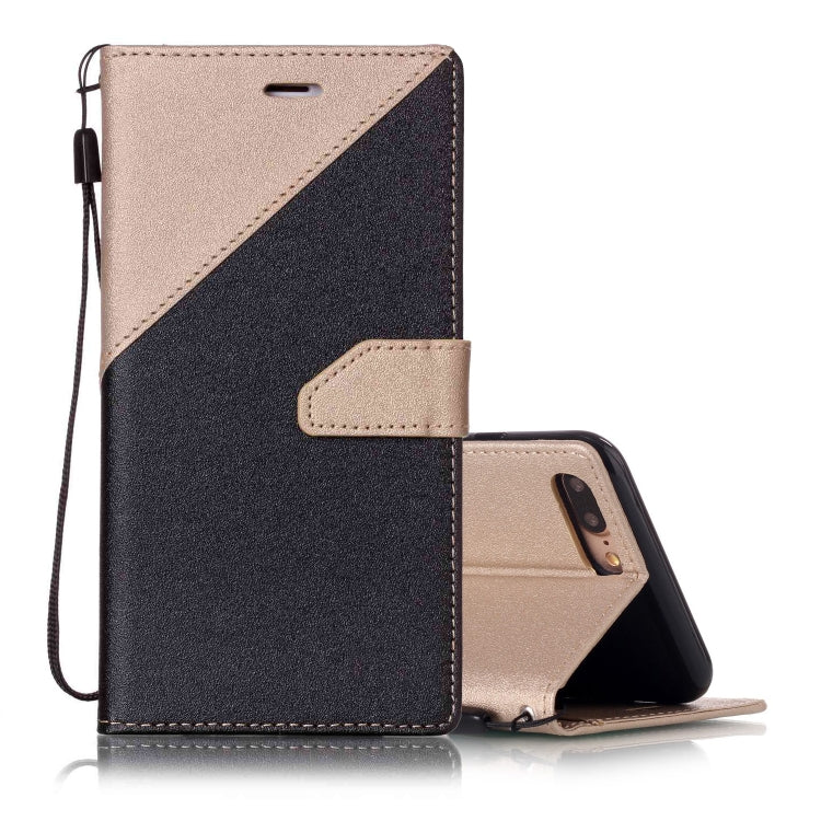For iPhone 8 Plus & 7 Plus Matching Color Frosted Texture Horizontal Flip PU Leather Case with Holder & Card Slots & Lanyard