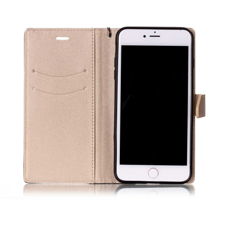 For iPhone 8 Plus & 7 Plus Matching Color Frosted Texture Horizontal Flip PU Leather Case with Holder & Card Slots & Lanyard