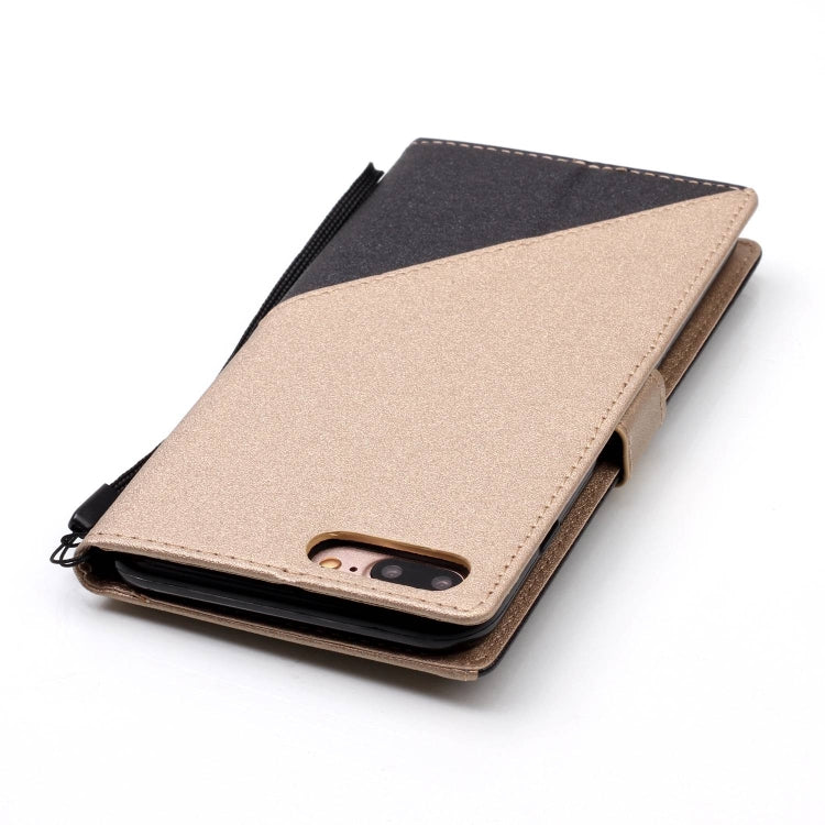 For iPhone 8 Plus & 7 Plus Matching Color Frosted Texture Horizontal Flip PU Leather Case with Holder & Card Slots & Lanyard