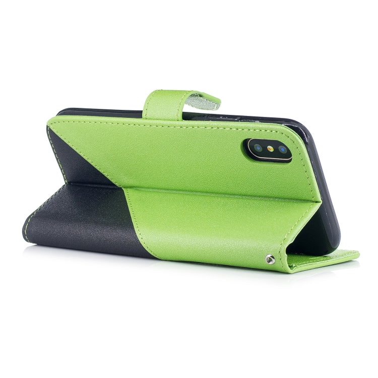 For iPhone X & XS Matching Color Frosted Texture Horizontal Flip PU Leather Case with Holder & Card Slots & Lanyard