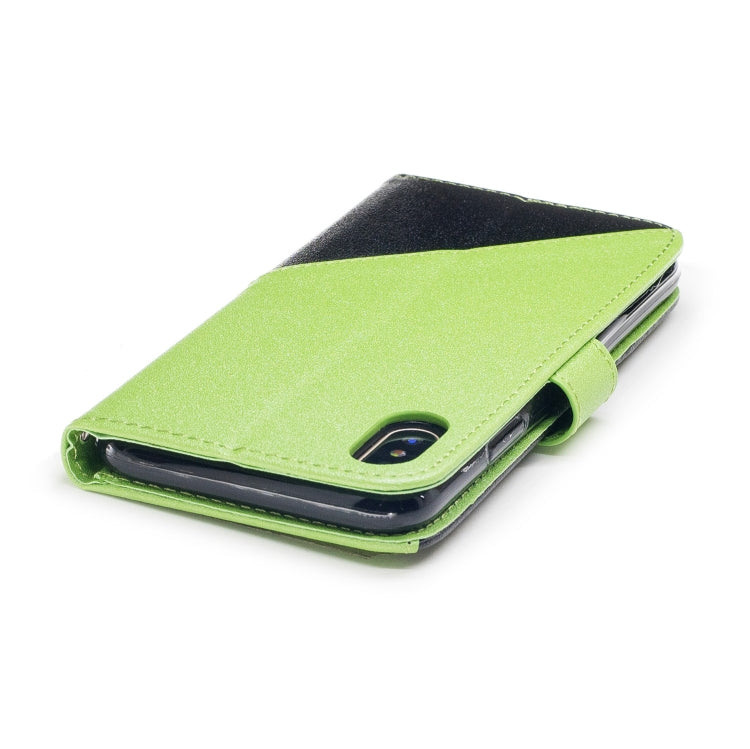 For iPhone X & XS Matching Color Frosted Texture Horizontal Flip PU Leather Case with Holder & Card Slots & Lanyard