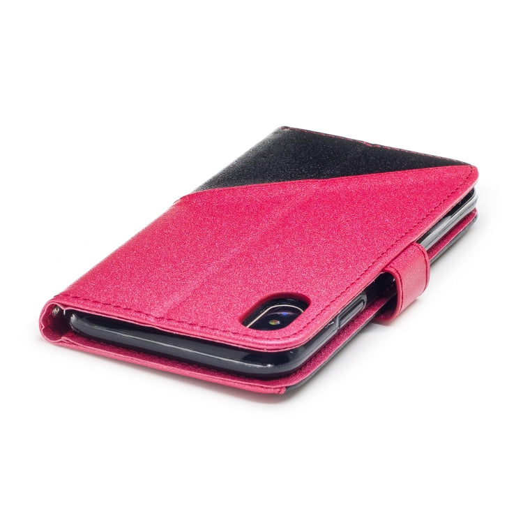 For iPhone X & XS Matching Color Frosted Texture Horizontal Flip PU Leather Case with Holder & Card Slots & Lanyard