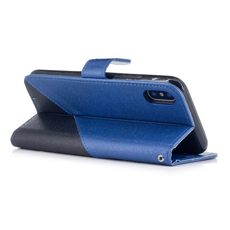 For iPhone X & XS Matching Color Frosted Texture Horizontal Flip PU Leather Case with Holder & Card Slots & Lanyard