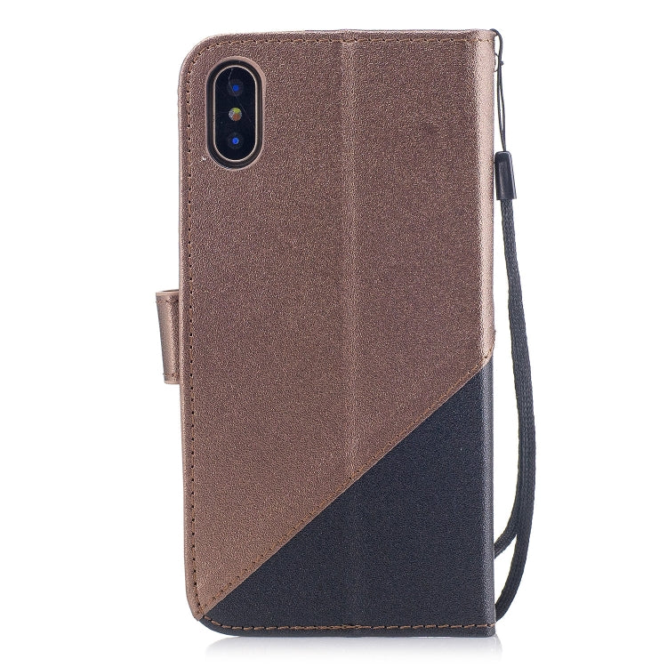 For iPhone X & XS Matching Color Frosted Texture Horizontal Flip PU Leather Case with Holder & Card Slots & Lanyard