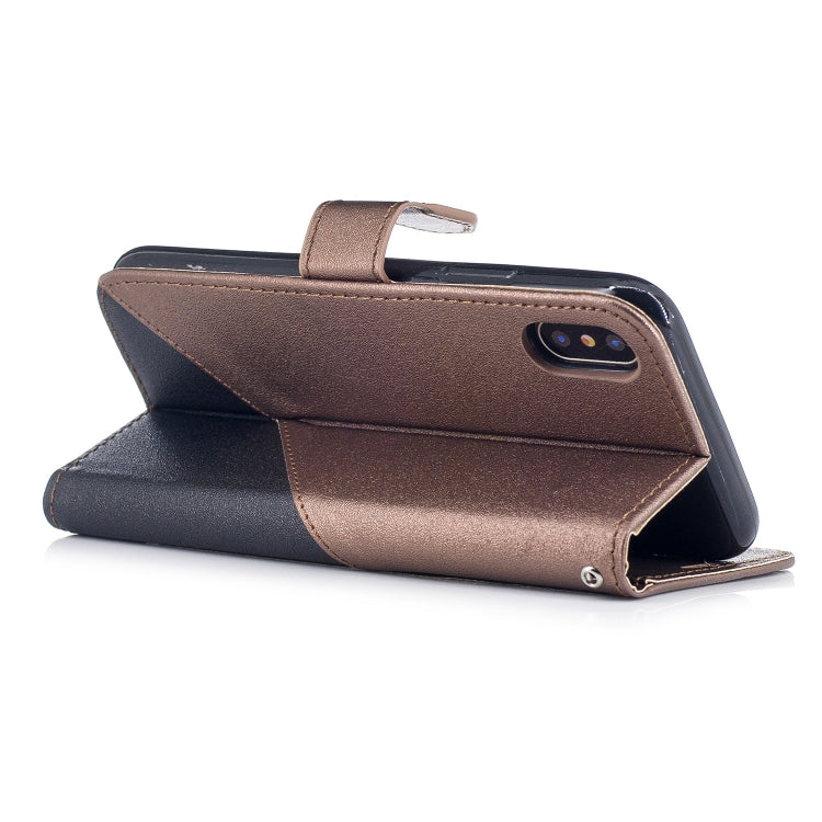 For iPhone X & XS Matching Color Frosted Texture Horizontal Flip PU Leather Case with Holder & Card Slots & Lanyard