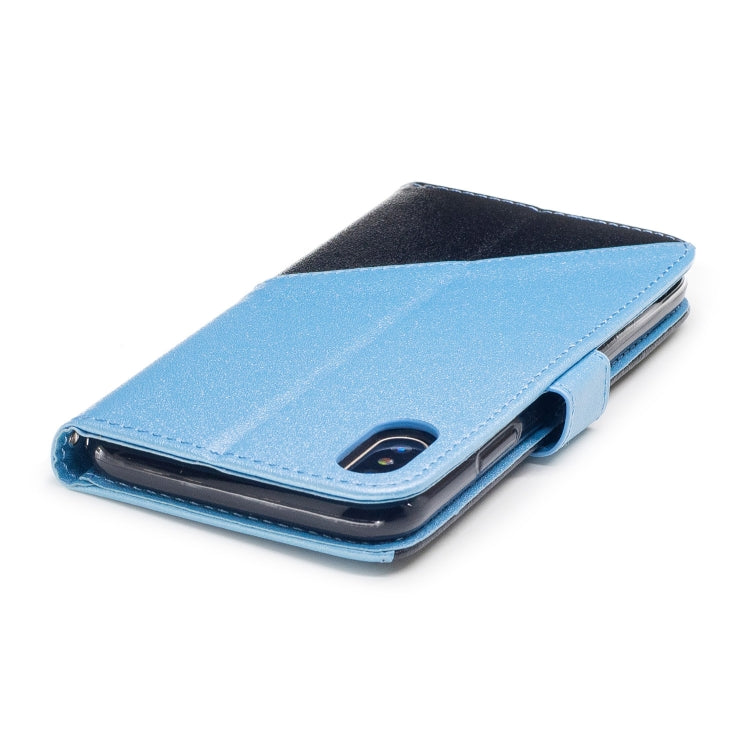 For iPhone X & XS Matching Color Frosted Texture Horizontal Flip PU Leather Case with Holder & Card Slots & Lanyard