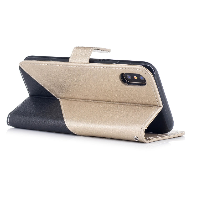 For iPhone X & XS Matching Color Frosted Texture Horizontal Flip PU Leather Case with Holder & Card Slots & Lanyard