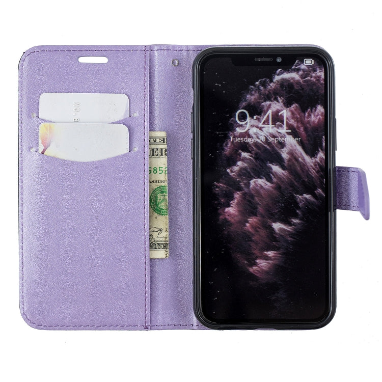 For iPhone 11 Pro Max Matching Color Frosted Texture Horizontal Flip PU Leather Case with Holder & Card Slots & Lanyard