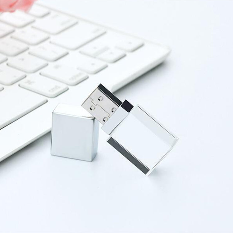 Crystal Flash Light Emitting USB 2.0 Flash Drive Car Music USB Flash Drive, Capacity:32GB(White)