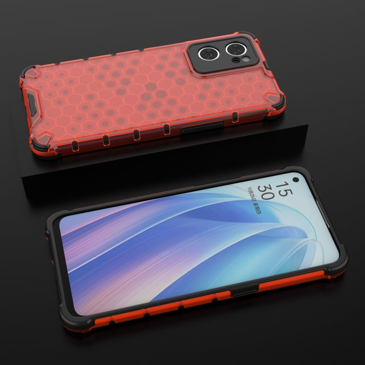 For OPPO Reno7 5G Honeycomb PC + TPU Phone Case