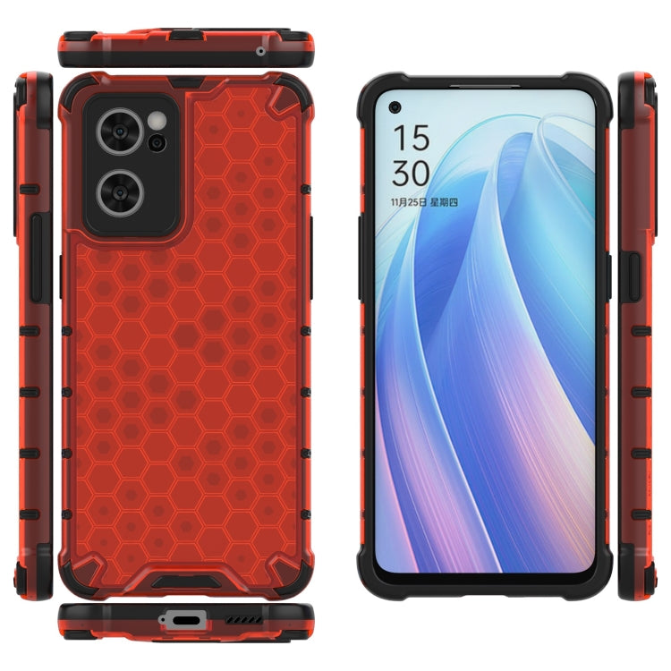 For OPPO Reno7 5G Honeycomb PC + TPU Phone Case