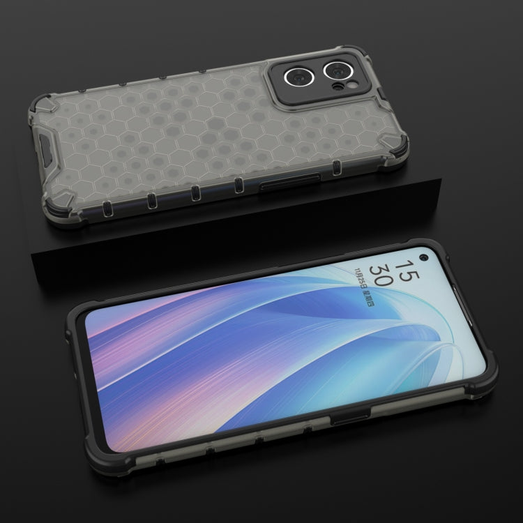 For OPPO Reno7 5G Honeycomb PC + TPU Phone Case