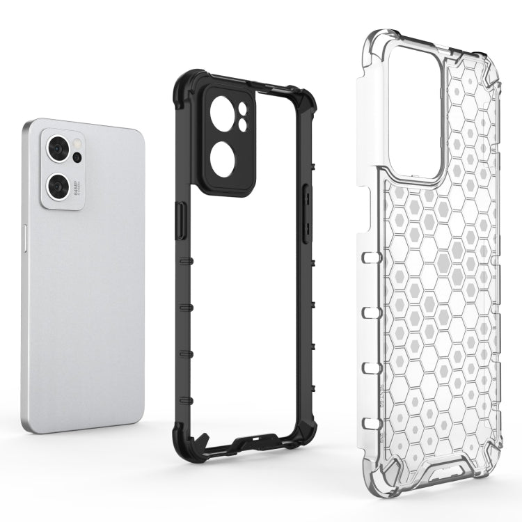 For OPPO Reno7 5G Honeycomb PC + TPU Phone Case