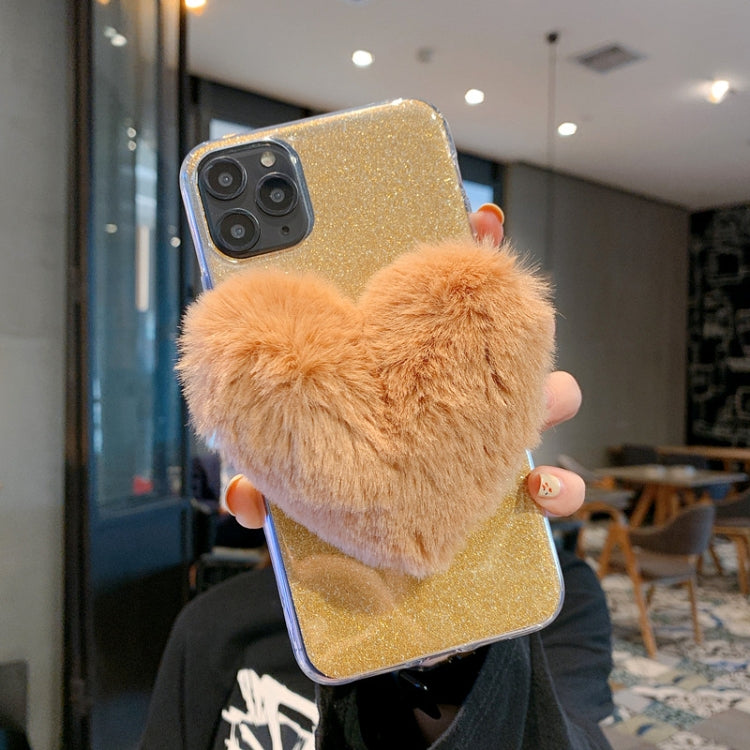 For iPhone 11 Pro Max Big Love Glitter Powder TPU Case