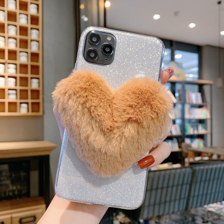 For iPhone 11 Pro Max Big Love Glitter Powder TPU Case