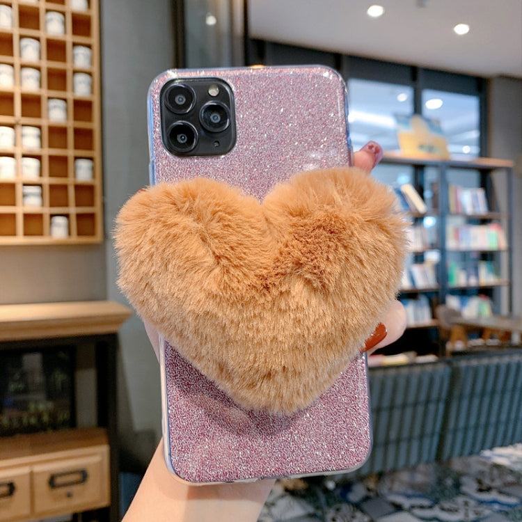 For iPhone 11 Big Love Glitter Powder TPU Case