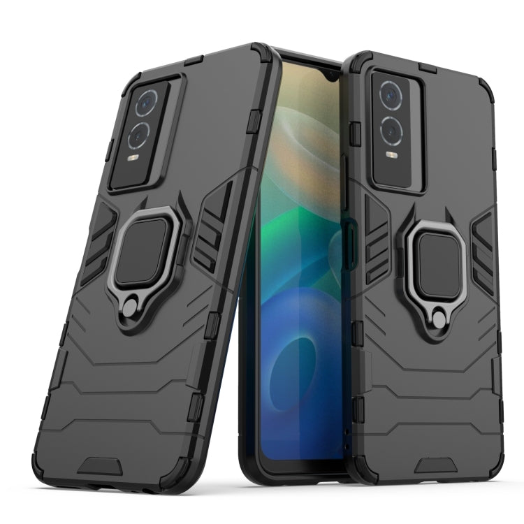 For vivo Y76s 5G Shockproof PC + TPU Holder Phone Case