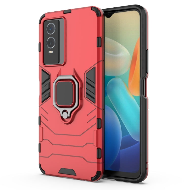 For vivo Y76s 5G Shockproof PC + TPU Holder Phone Case