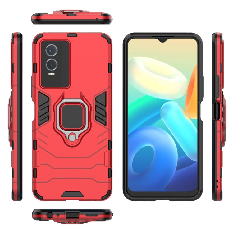 For vivo Y76s 5G Shockproof PC + TPU Holder Phone Case