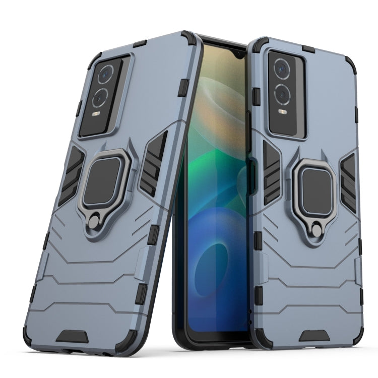 For vivo Y76s 5G Shockproof PC + TPU Holder Phone Case