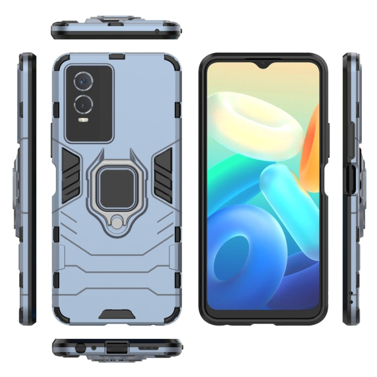 For vivo Y76s 5G Shockproof PC + TPU Holder Phone Case