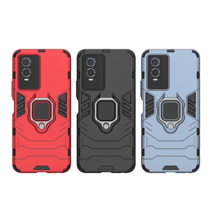 For vivo Y76s 5G Shockproof PC + TPU Holder Phone Case