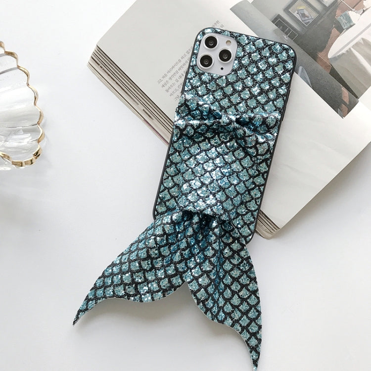 For iPhone 11 Mermaid Gem Pattern Glitter Powder TPU Case