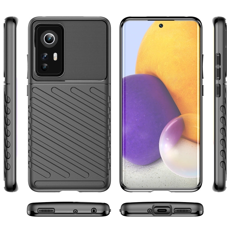 For Xiaomi 12 / 12X / 12S Thunderbolt Shockproof TPU Phone Case(Black)