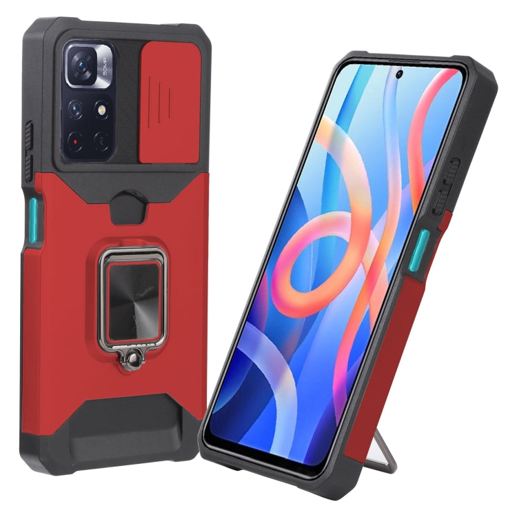 For Xiaomi Redmi Note 11 5G China / Poco M4 Pro 5G Sliding Camera Cover Design PC + TPU Shockproof Phone Case