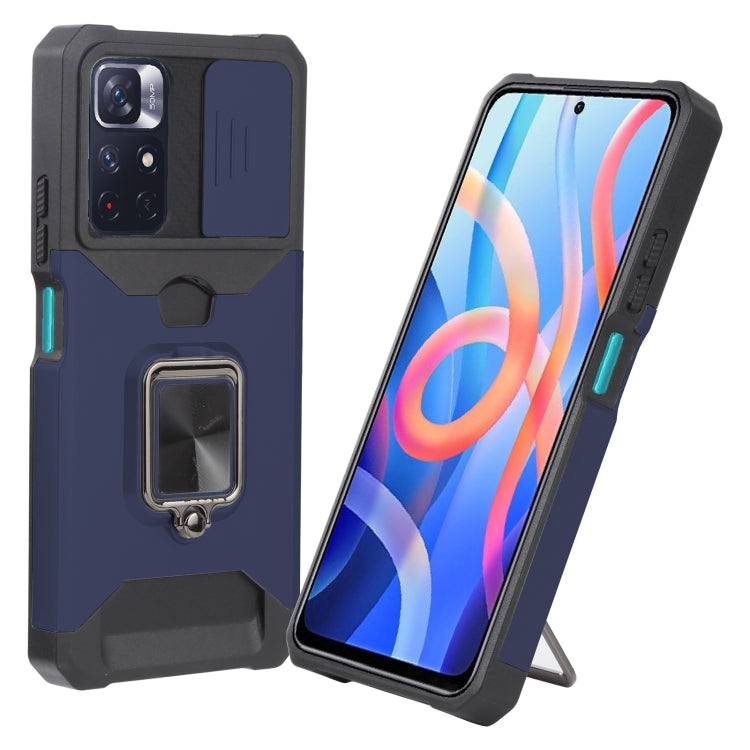 For Xiaomi Redmi Note 11 5G China / Poco M4 Pro 5G Sliding Camera Cover Design PC + TPU Shockproof Phone Case