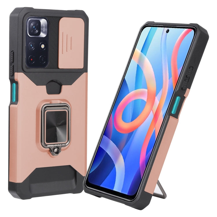 For Xiaomi Redmi Note 11 5G China / Poco M4 Pro 5G Sliding Camera Cover Design PC + TPU Shockproof Phone Case