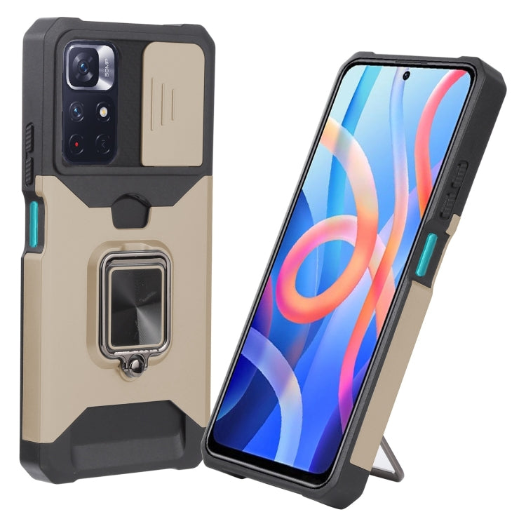 For Xiaomi Redmi Note 11 5G China / Poco M4 Pro 5G Sliding Camera Cover Design PC + TPU Shockproof Phone Case