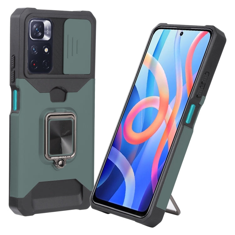 For Xiaomi Redmi Note 11 5G China / Poco M4 Pro 5G Sliding Camera Cover Design PC + TPU Shockproof Phone Case