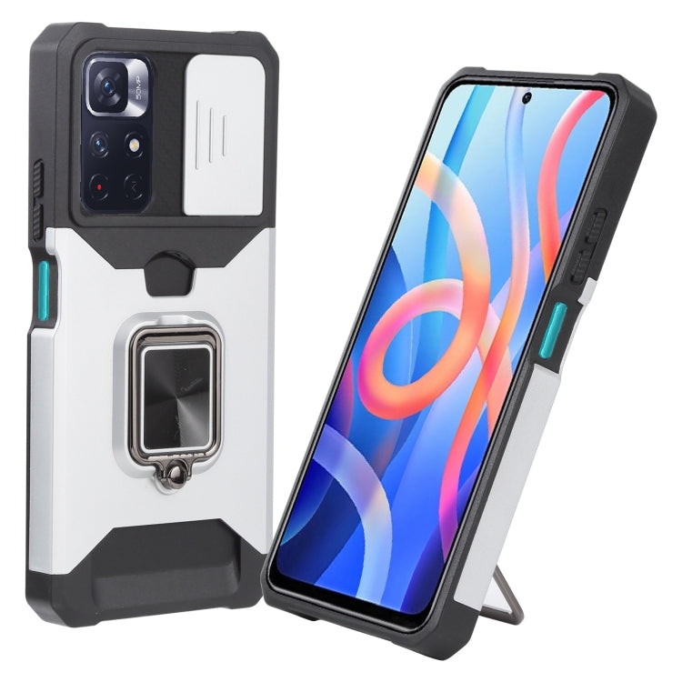 For Xiaomi Redmi Note 11 5G China / Poco M4 Pro 5G Sliding Camera Cover Design PC + TPU Shockproof Phone Case