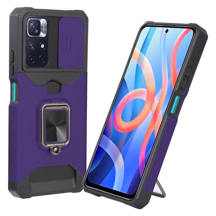 For Xiaomi Redmi Note 11 5G China / Poco M4 Pro 5G Sliding Camera Cover Design PC + TPU Shockproof Phone Case