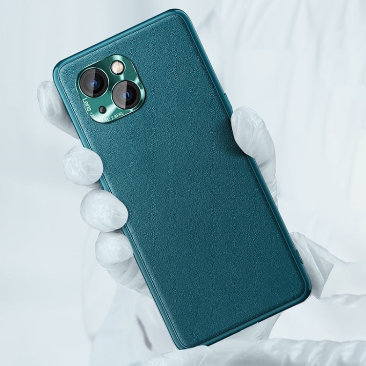 For iPhone 13 mini Plain Skin Leather Case