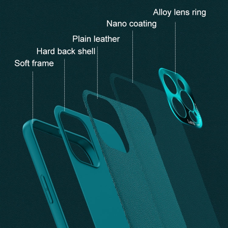 For iPhone 13 Pro Max Plain Skin Leather Case