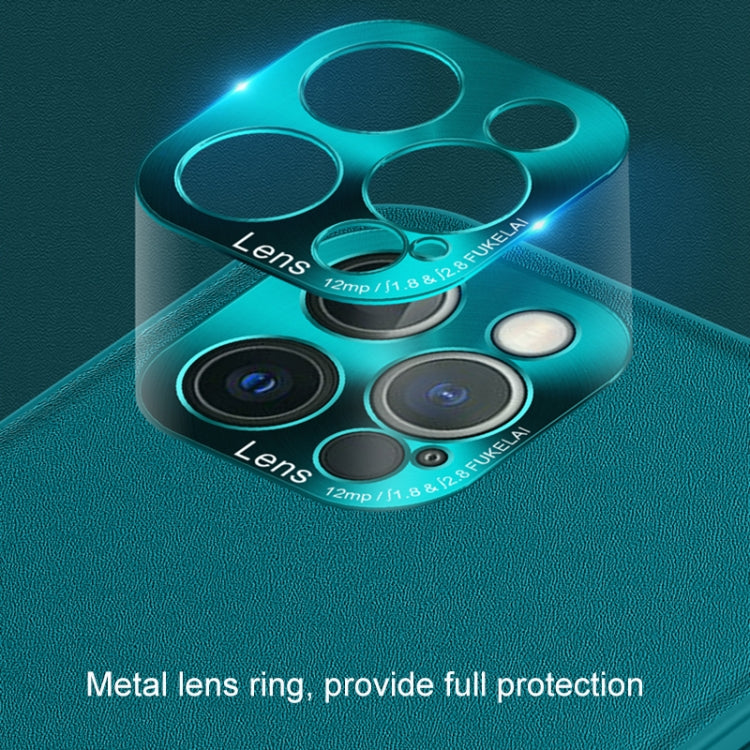 For iPhone 12 Plain Skin Leather Case