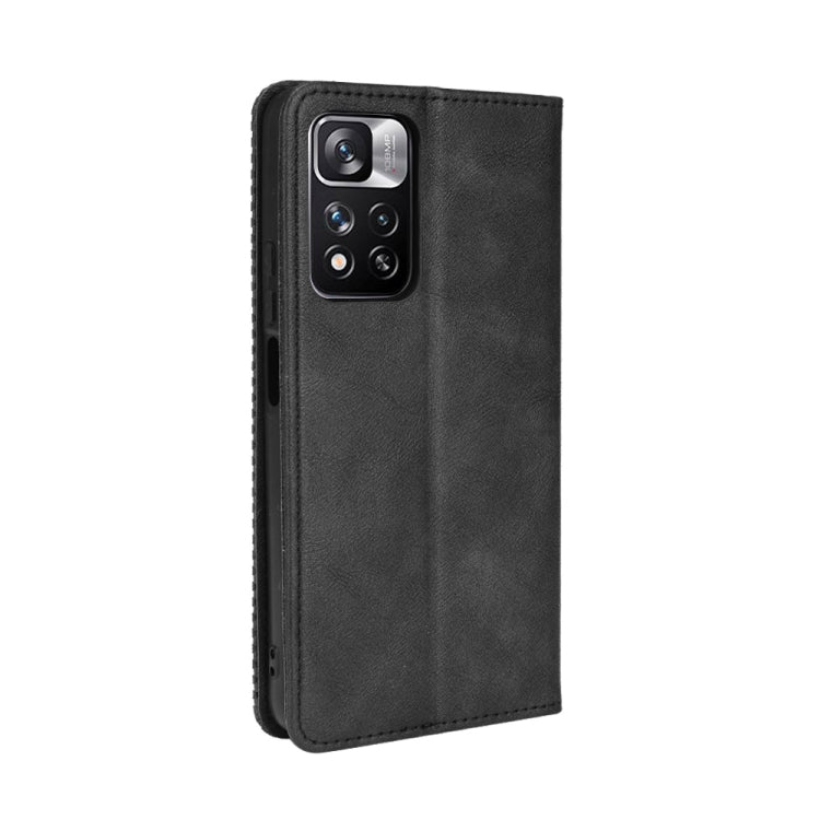 For Xiaomi Redmi Note 11 Pro / 11 Pro+ Magnetic Buckle Retro Texture Leather Case