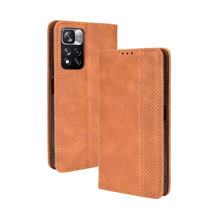 For Xiaomi Redmi Note 11 Pro / 11 Pro+ Magnetic Buckle Retro Texture Leather Case