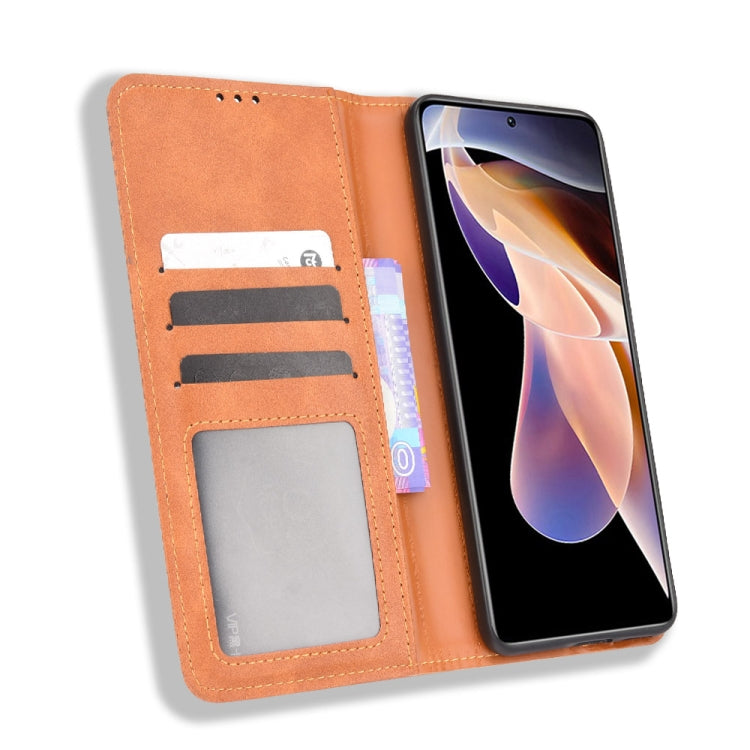 For Xiaomi Redmi Note 11 Pro / 11 Pro+ Magnetic Buckle Retro Texture Leather Case