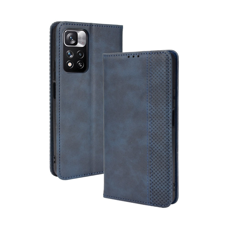 For Xiaomi Redmi Note 11 Pro / 11 Pro+ Magnetic Buckle Retro Texture Leather Case