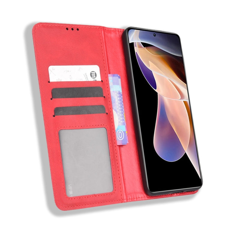 For Xiaomi Redmi Note 11 Pro / 11 Pro+ Magnetic Buckle Retro Texture Leather Case