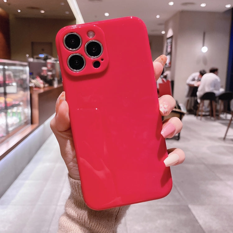 For iPhone 13 Pro Glossy Straight-Edge TPU Phone Case