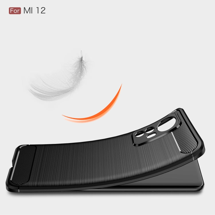 For Xiaomi 12 5G Brushed Texture Carbon Fiber TPU Phone Case