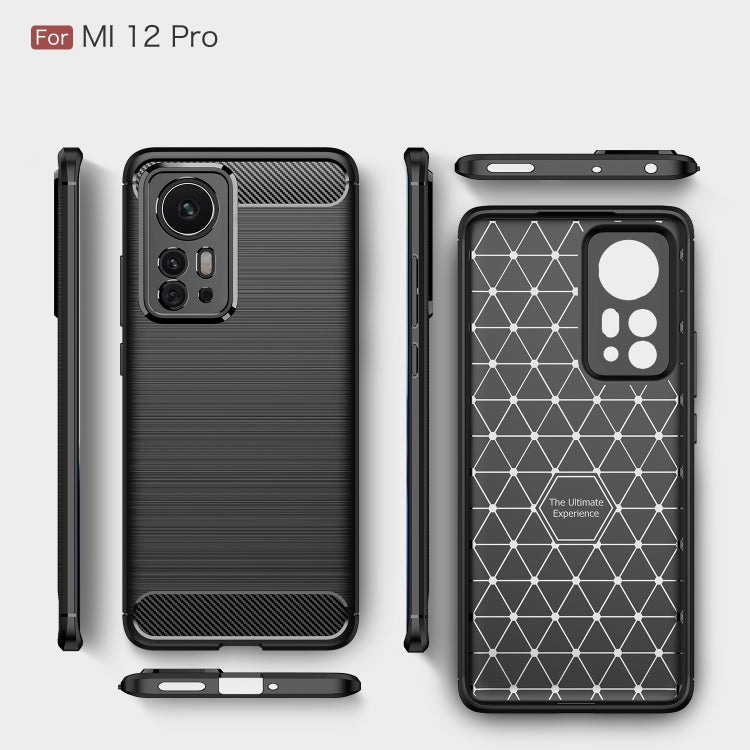 For Xiaomi 12 Pro 5G Brushed Texture Carbon Fiber TPU Phone Case