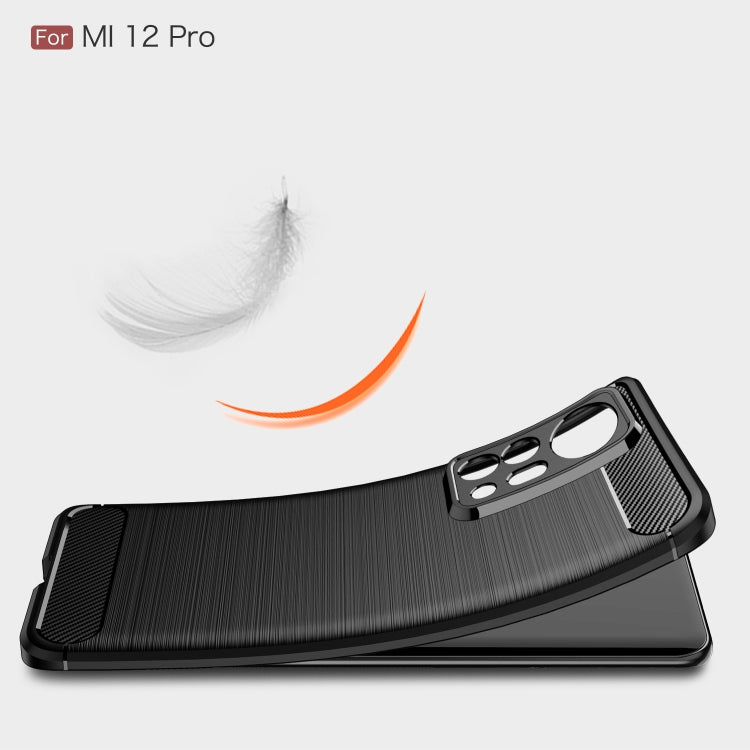 For Xiaomi 12 Pro 5G Brushed Texture Carbon Fiber TPU Phone Case