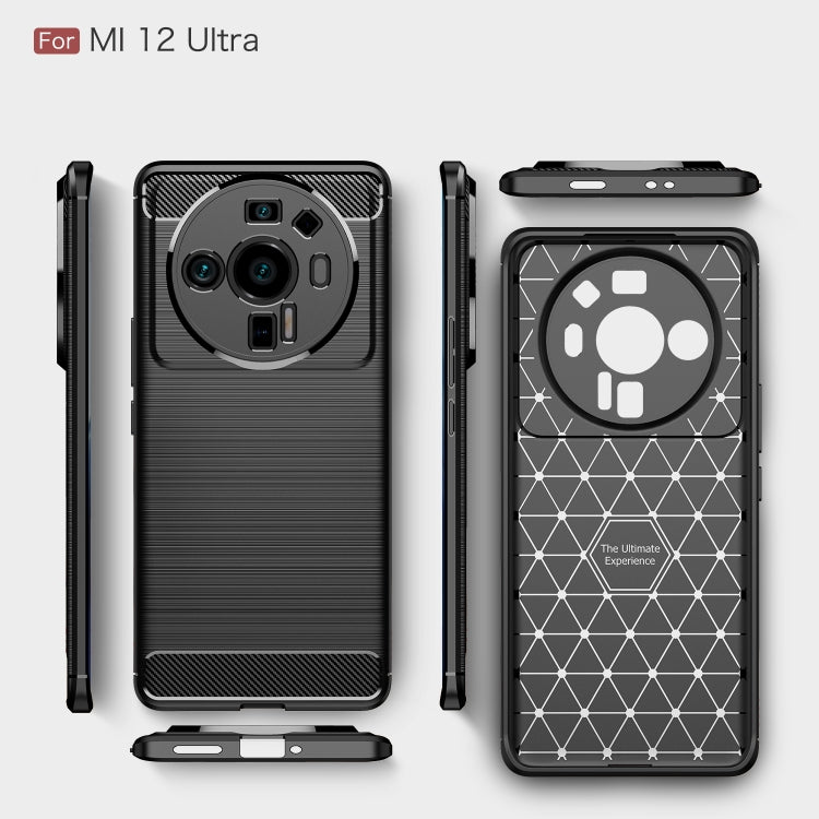 For Xiaomi Mi 12 Ultra 5G Brushed Texture Carbon Fiber TPU Phone Case