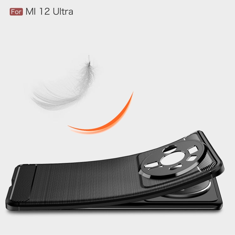 For Xiaomi Mi 12 Ultra 5G Brushed Texture Carbon Fiber TPU Phone Case