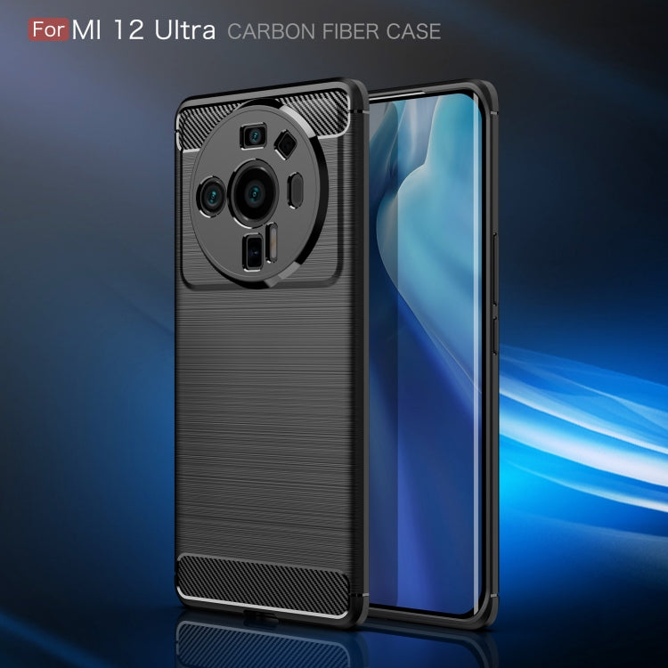 For Xiaomi Mi 12 Ultra 5G Brushed Texture Carbon Fiber TPU Phone Case